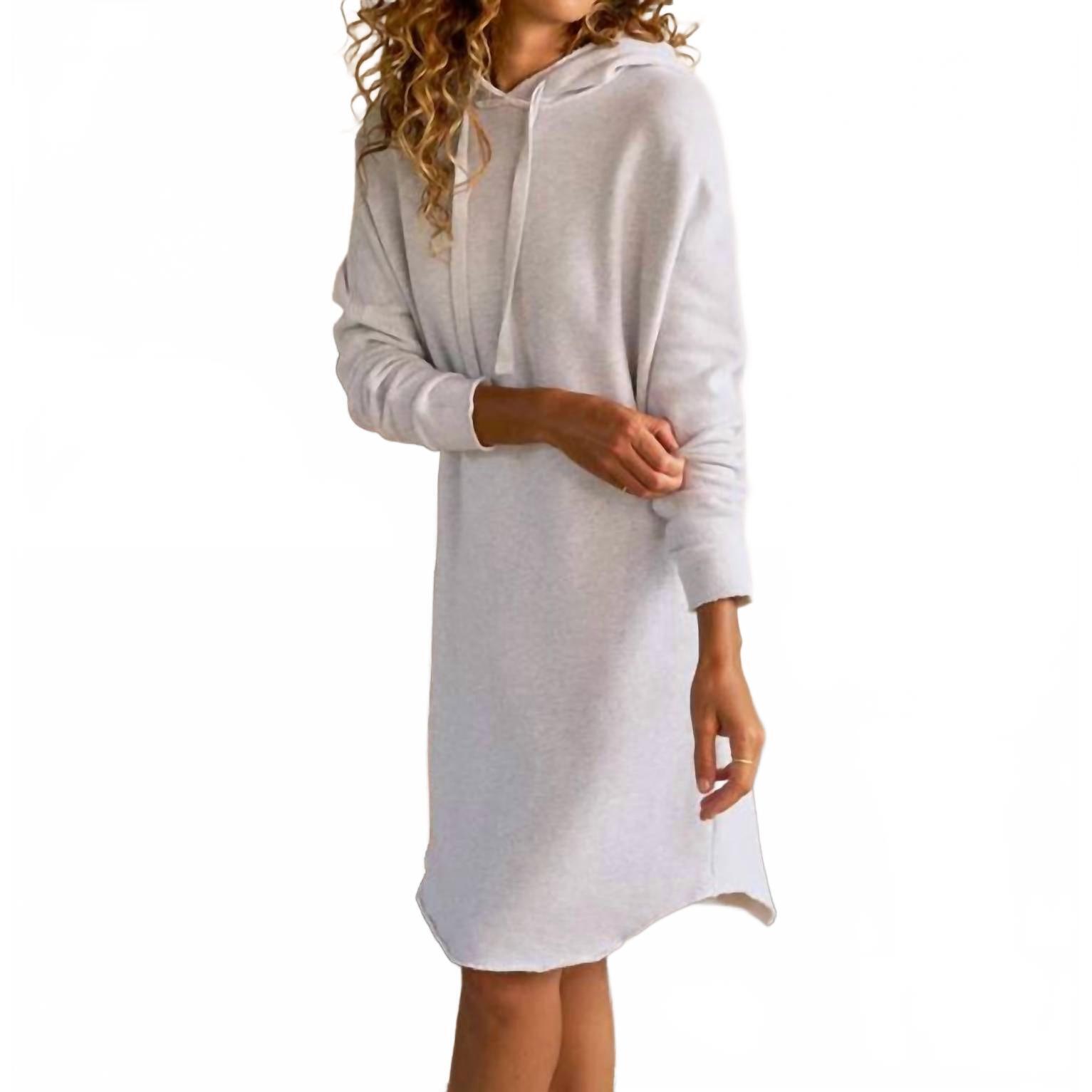 New Frank & Eileen Women's Mini James Hooded Dress In Gray Melange